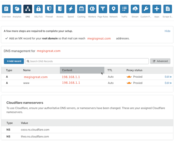 Megisgreat-DNS-On-Cloudflare