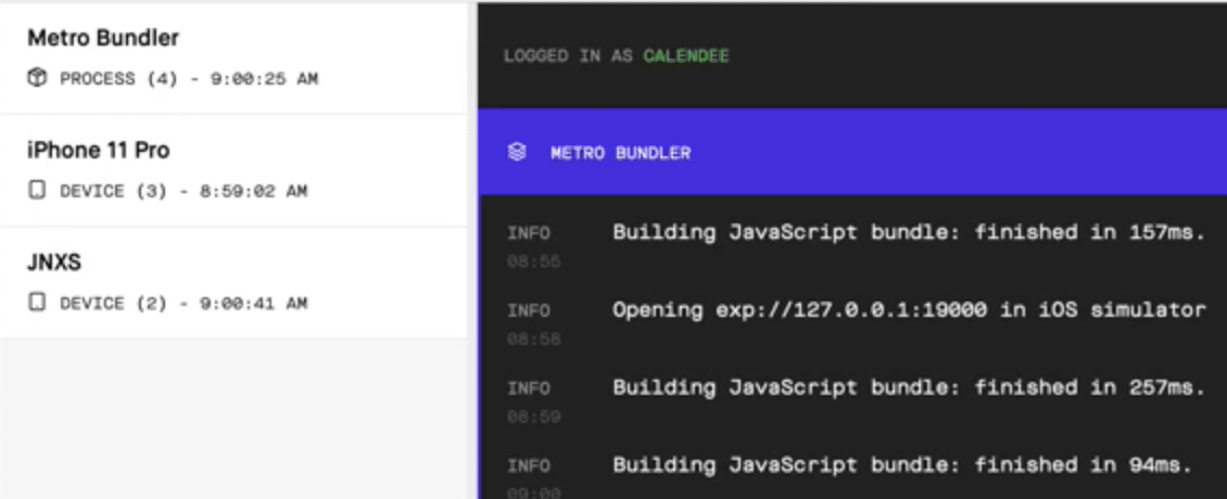 Viewing Debugging Logs in the Expo Console for React Native